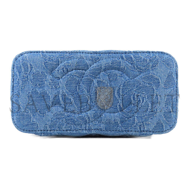 ch**el vanity D1am0nd quilted denim shoulder bag with silver buckle chain strap (16*9.5*8cm)